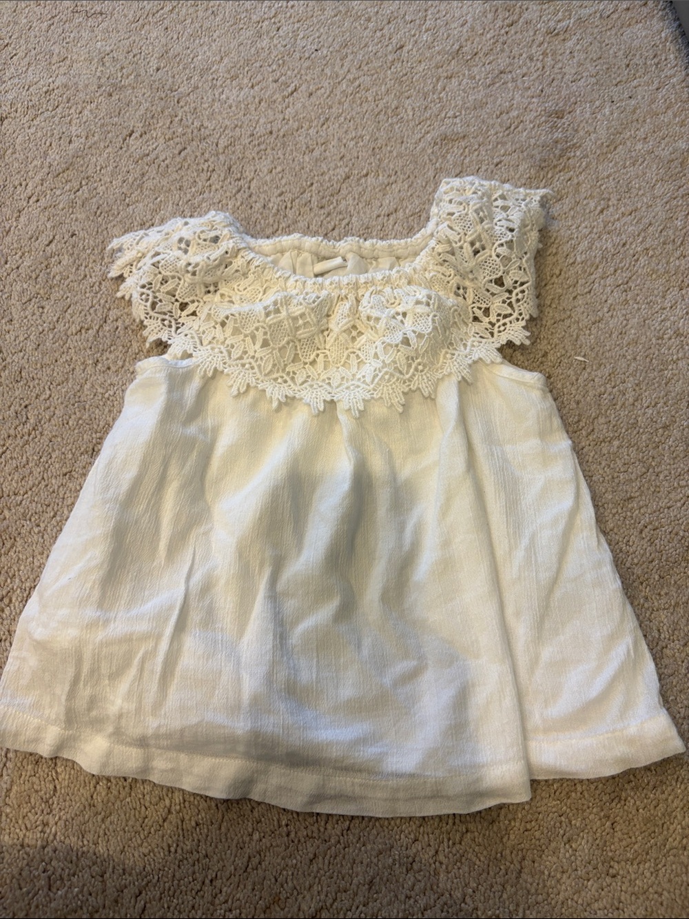 GAP Cream Crochet-Trim Girls' Sleeveless Tank